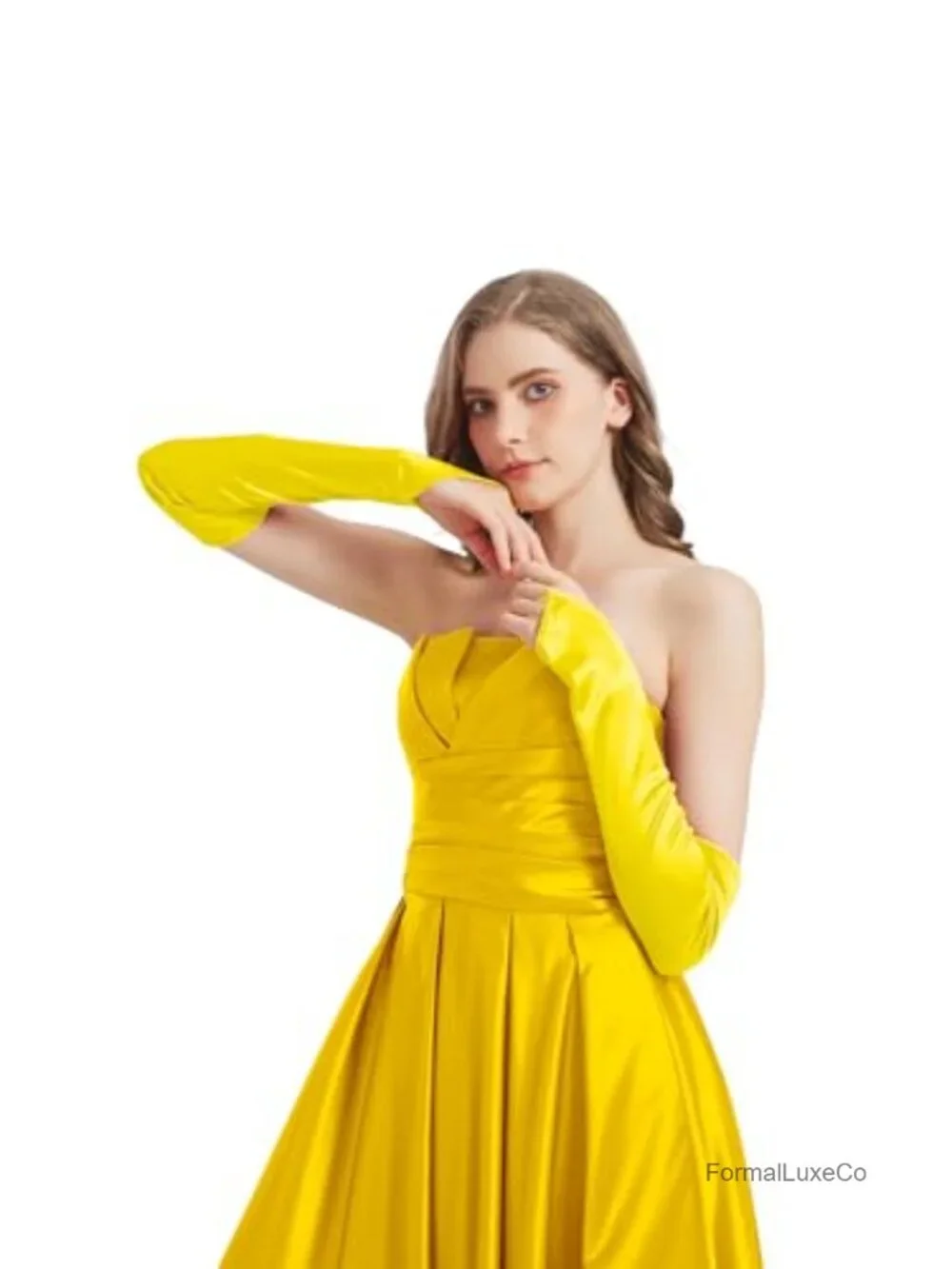 Fingerless Long Satin Gloves for Women Costume Elbow Length